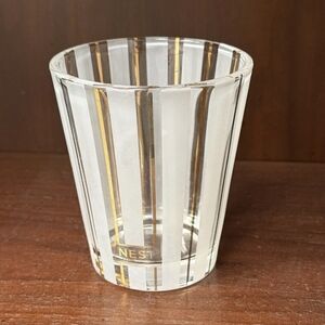 NEST Fragrances Clear Glass Votive with Frosted Vertical Stripes.